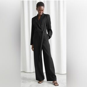 & Other Stories Black Belted Jumpsuit, Sz 0